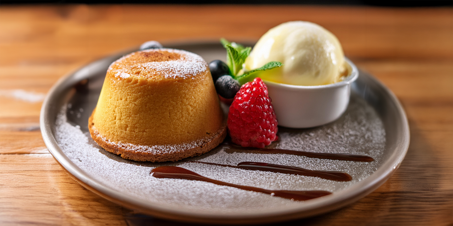 Petit Gâteau de Chocolate Branco com Frutas Vermelhas